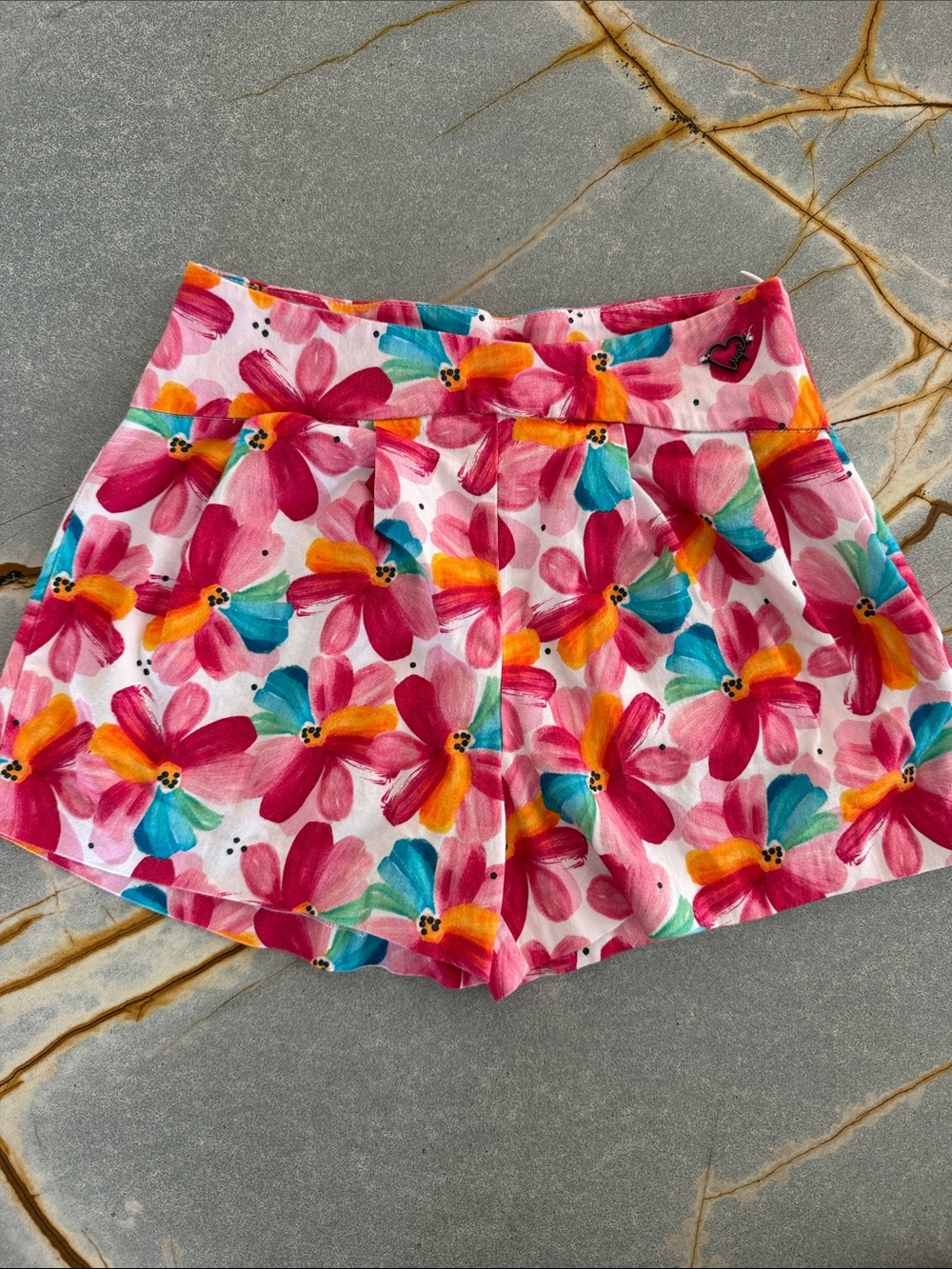 Mayoral Pink Multicolor Floral Shorts